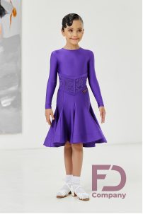 Ballroom dance competition dress for girls by FD Company product ID Бейсик БС-90/1/Gentle pink