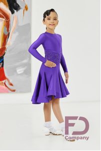 Ballroom dance competition dress for girls by FD Company product ID Бейсик БС-90/1/Royal blue