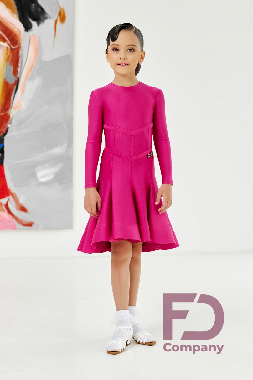 Ballroom dance competition dress for girls by FD Company product ID Бейсик БС-89/1/Raspberries