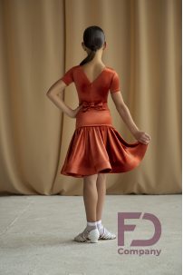 Ballroom dance competition dress for girls by FD Company product ID Бейсик БВ-77/1/Shining Royal Blue