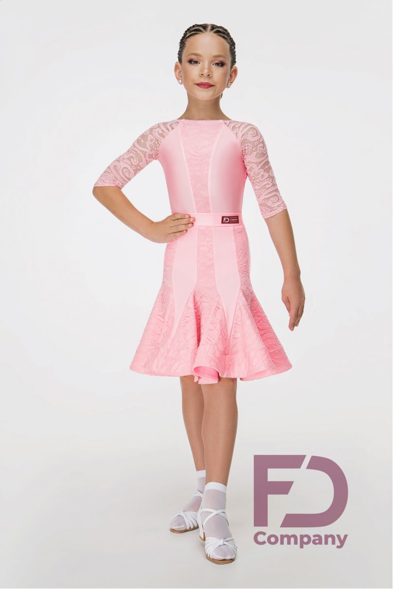 Ballroom dance competition dress for girls by FD Company product ID Бейсик БС-75/Lavender