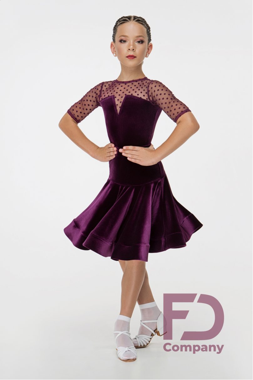 Ballroom dance competition dress for girls by FD Company product ID Бейсик БВ-71/Red