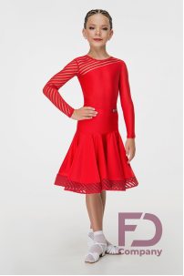 Basic, dress for Juveniles with long sleeves Red