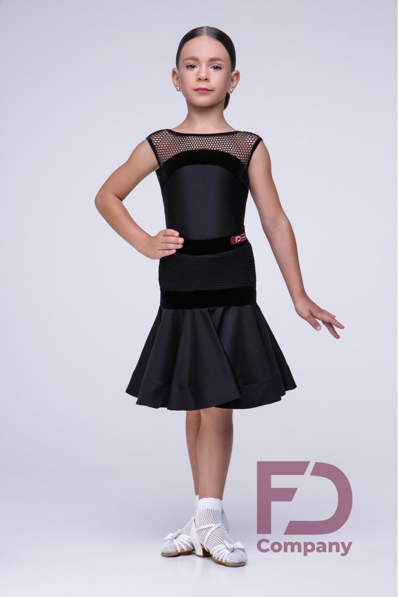 FD Company Basic dress, sleeveless juveniles dress with large mesh yoke