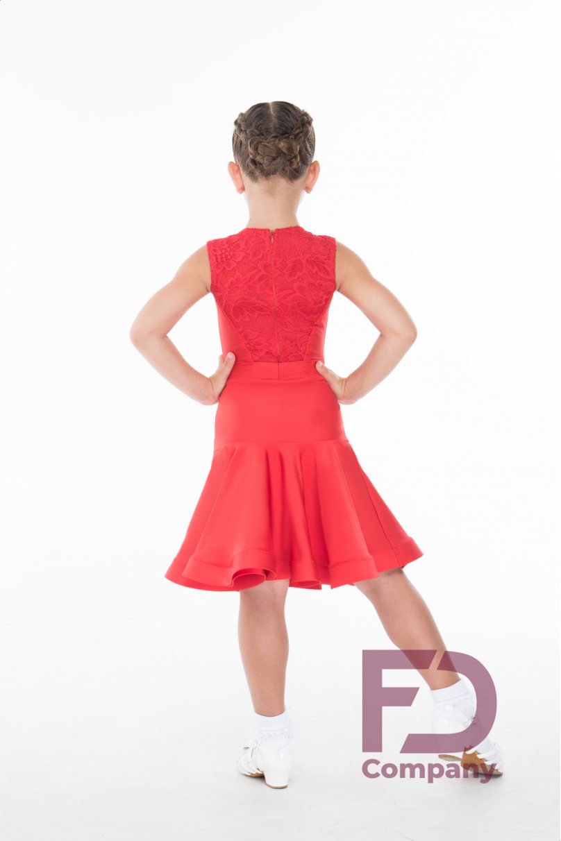Ballroom dance competition dress for girls by FD Company product ID Бейсик БС-60/Grapefruit