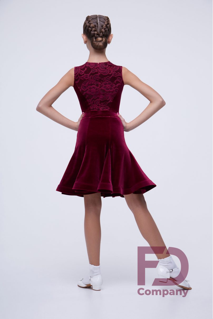 Конкурсні сукні для бальних танців від бренду FD Company продукт ID Бейсик БВ-56/Burgundy