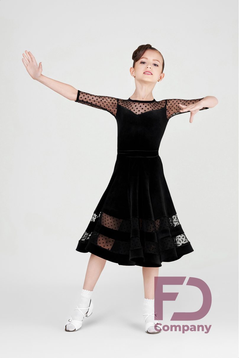 Ballroom dance competition dress for girls by FD Company product ID Бейсик БВ-54/2/Red