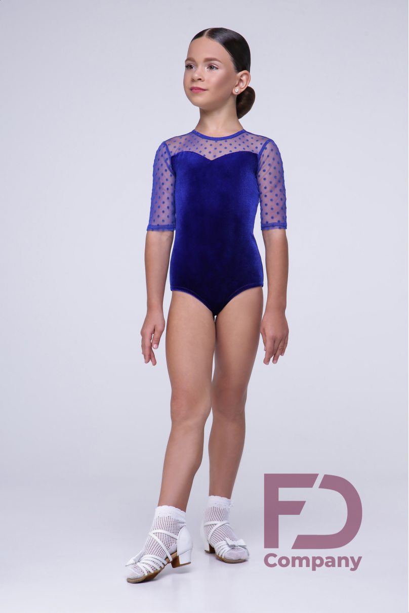 Ballroom dance competition dress for girls by FD Company product ID Бейсик БВ-54/2/Dark blue