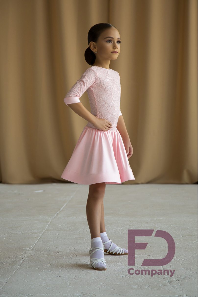 Ballroom dance competition dress for girls by FD Company product ID Бейсик БС-50ГД/Red