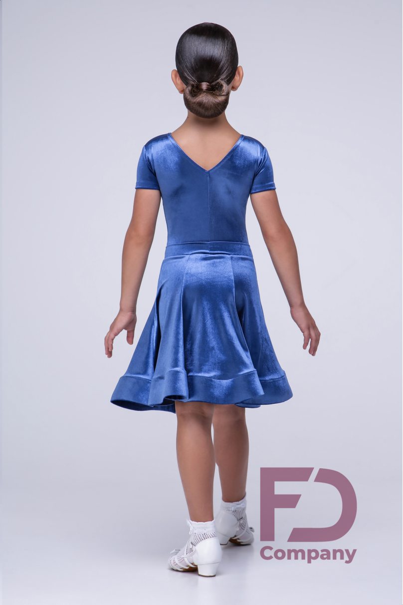 Ballroom dance competition dress for girls by FD Company product ID Бейсик БВ-35/1/Shining Orange