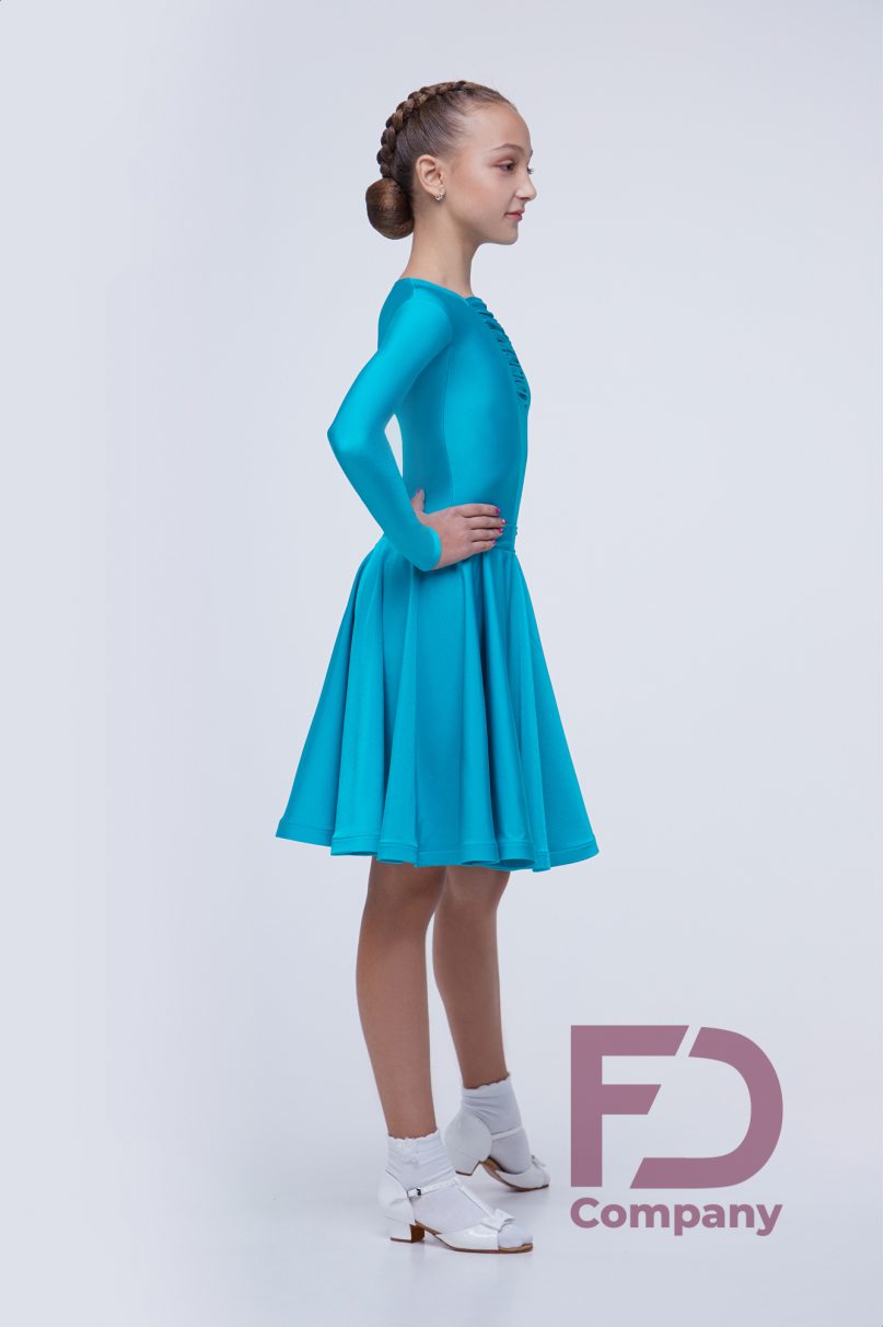 Ballroom dance competition dress for girls by FD Company product ID Бейсик БС-24/Coral