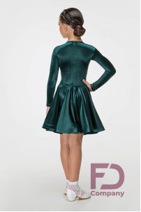 Ballroom dance competition dress for girls by FD Company product ID Бейсик БВ-21/1/Shining Green