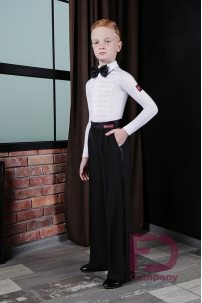 Dance trousers for boys with satin belt and stripes