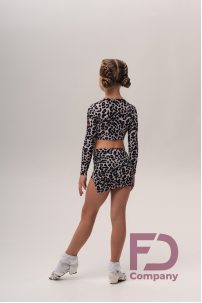 Girl' Leopard Print Latin Dance Skirt Leo lilac