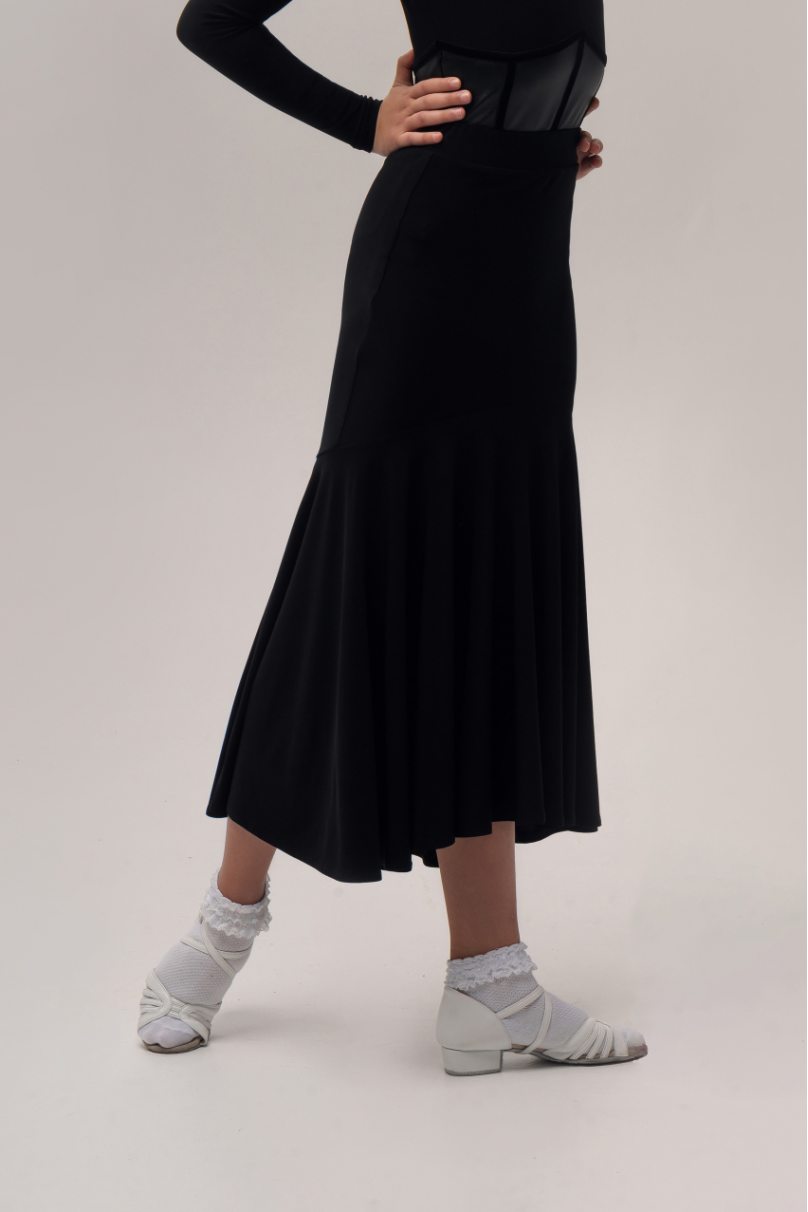 Girls' Dance Ballroom|Smooth Skirt with Asymmetrical Hem