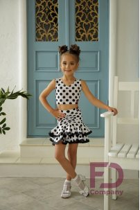 Top for dance without sleeves, Polka Dot Print
