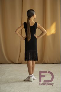 Sleeveless latin dress for dance with fringe