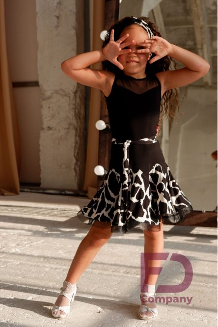 Zebra Print Latin Dress for dance without sleeves