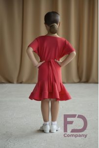 Latin dress for dance with cut-off waist on the front