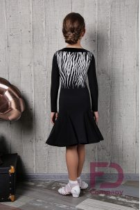 Zebra Print Long Sleeve Latin Dress