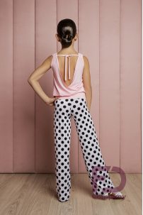 Women's jersey dance trousers with a polka dot print.