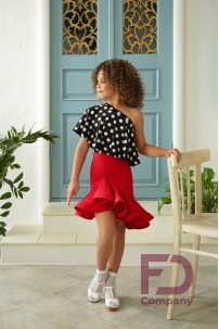 Ballroom latin dance skirt for girls by FD Company style Юбка ЮЛ-1218/Red