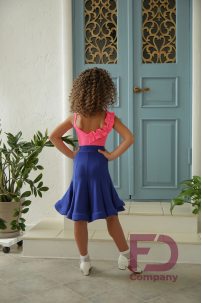 Ballroom latin dance skirt for girls by FD Company style Юбка ЮЛ-1072/1 KW/Turquoise