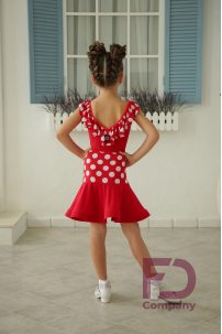Red polka dot latin skirt for dance