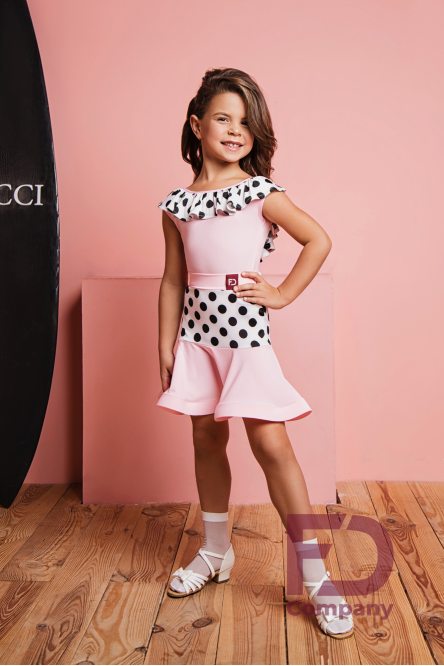Pink polka dot latin skirt for dance