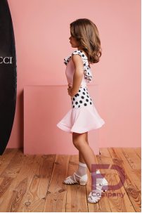 Pink polka dot latin skirt for dance