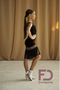 Black fringed dance skirt