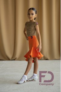 Ballroom latin dance skirt for girls by FD Company style Юбка ЮЛ-305 KW/Royal blue