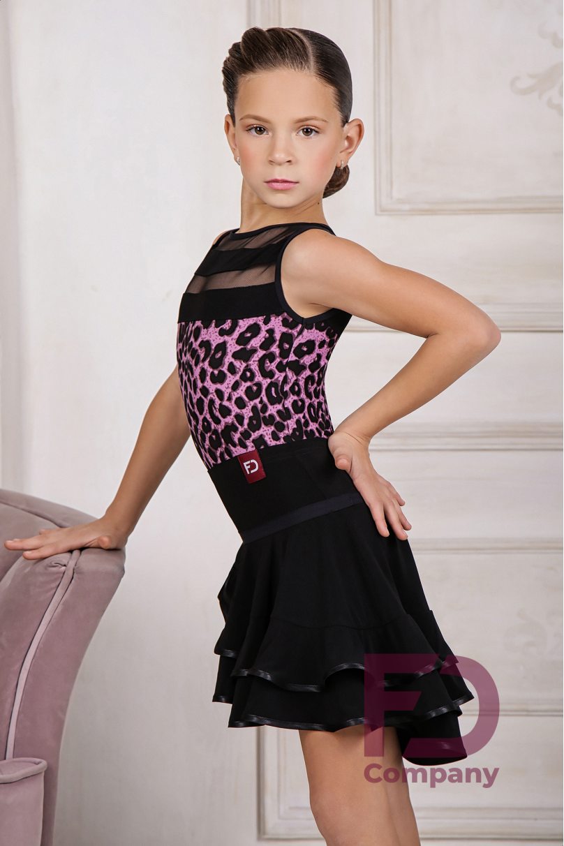 Ballroom latin dance skirt for girls by FD Company style Юбка ЮЛ-82/Royal blue