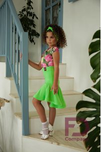 Ballroom latin dance skirt for girls by FD Company style Юбка ЮЛ-21 KW/Fuchsia