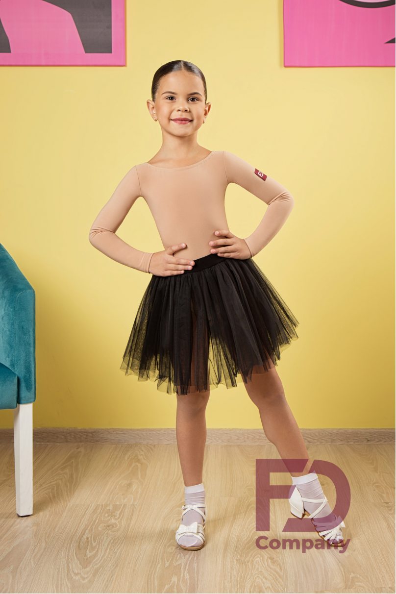 Ballroom latin dance skirt for girls by FD Company style Юбка ЮЛ-5/2 KW/Beige