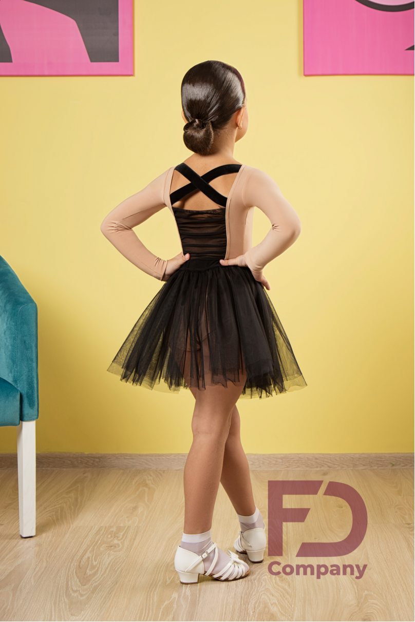 Ballroom latin dance skirt for girls by FD Company style Юбка ЮЛ-5/2 KW/Red (Belt black)
