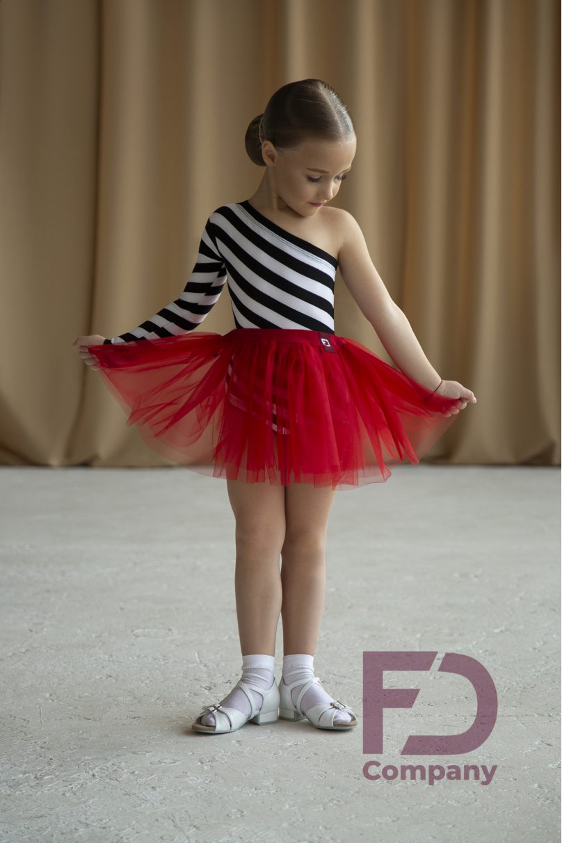 Ballroom latin dance skirt for girls by FD Company style Юбка ЮЛ-5/Orange