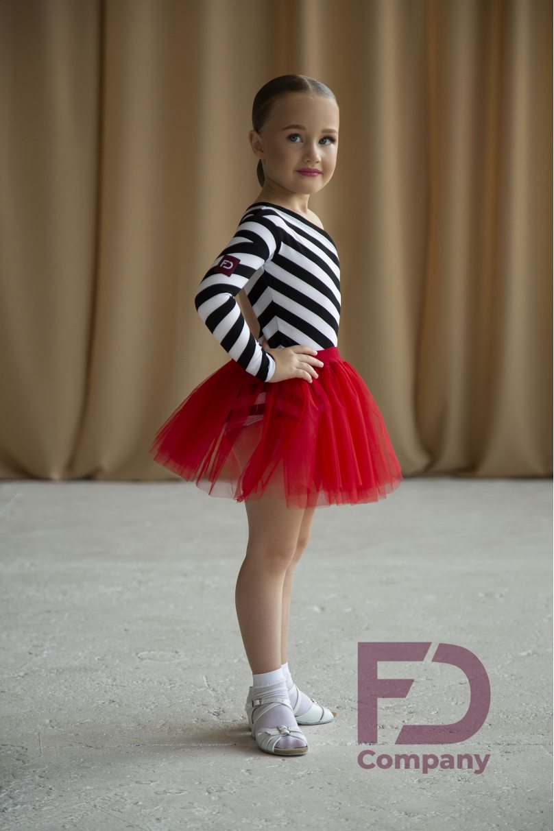 Ballroom latin dance skirt for girls by FD Company style Юбка ЮЛ-5/Orange
