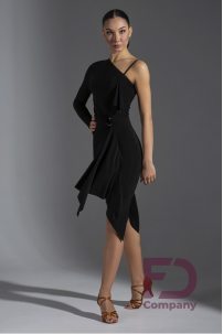 Latin dance dress with one sleeve and strap