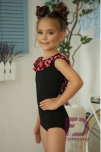 Women's leotard without sleeves, with a v-neck on the back