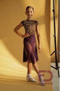 Classic leotard for dancing, short sleeve leopard print