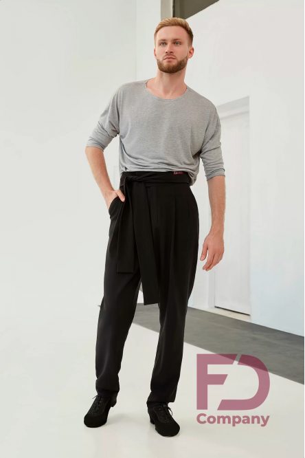 Dance trousers for men with a tie belt