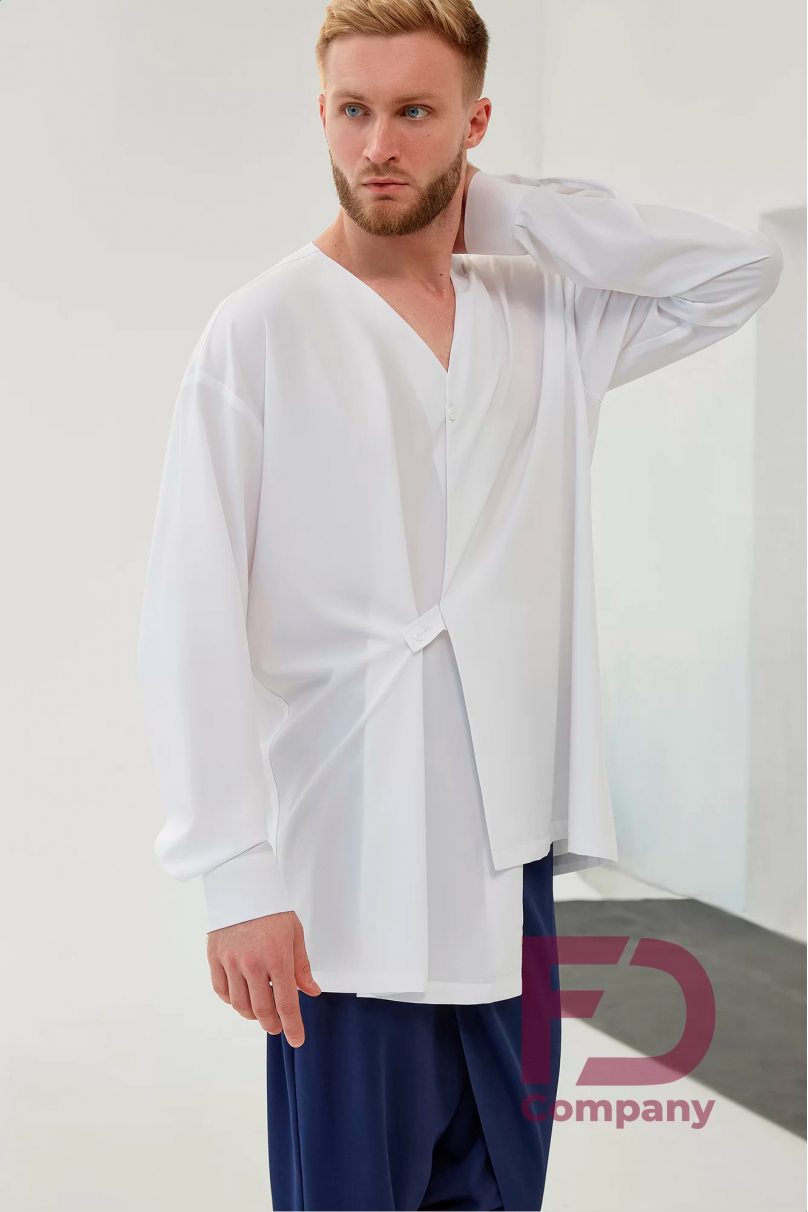 Mens latin dance shirt by FD Company model Рубашка РМ-1288/White