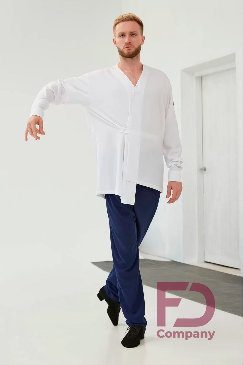 Мужская рубашка для бальных танцев латина от бренда FD Company модель Рубашка РМ-1288/White