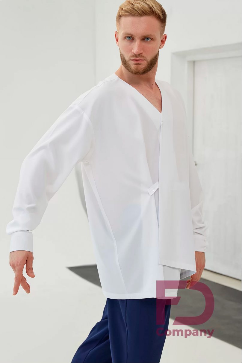 Мужская рубашка для бальных танцев латина от бренда FD Company модель Рубашка РМ-1288/White