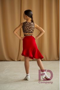Ballroom latin dance skirt for girls by FD Company style Юбка ЮЛ-1147 KW/Coral