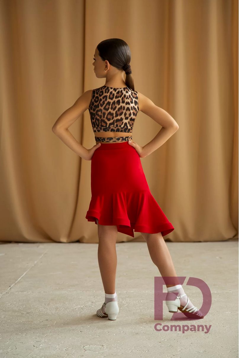 Ballroom latin dance skirt for girls by FD Company style Юбка ЮЛ-1147 KW/Red