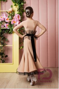 Girls ballroom dance dress by FD Company style Платье ПС-1112 KW/Turquoise (Crinoline black)