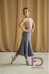 Ballroom latin dance skirt for girls by FD Company style Юбка ЮС-1201 KW/Terracotta light