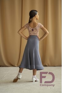 Ballroom latin dance skirt for girls by FD Company style Юбка ЮС-1201 KW/Terracotta dark